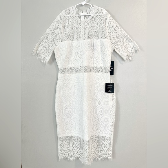 LULU’S Remarkable White Lace Dress size Large. New with tag - Picture 6 of 16